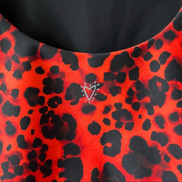 NEW Betsey Johnson Water Leopard Striped Longline Bra Poppy S - Picture 9 of 10